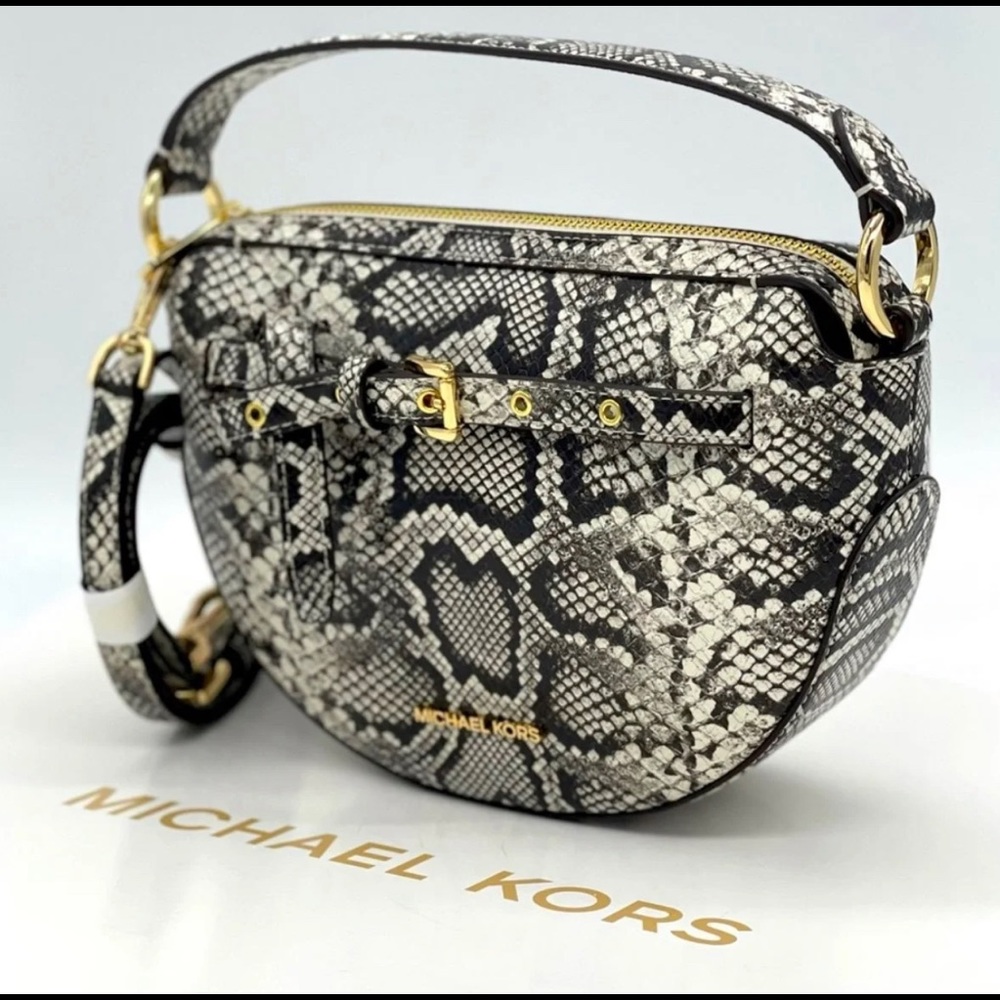 Michael Kors Emilia Natural Half Moon Crossbody